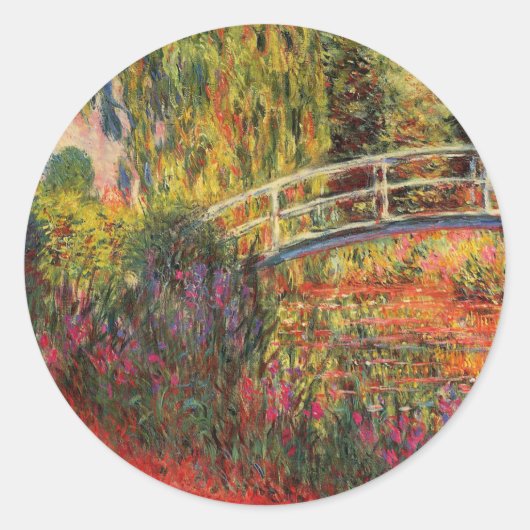Japanse brug | Claude Monet Ronde Sticker (Voorkant)