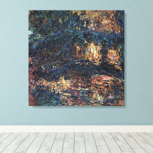 Japanse Brug door Claude Monet, Vintage Fine Art Canvas Afdruk