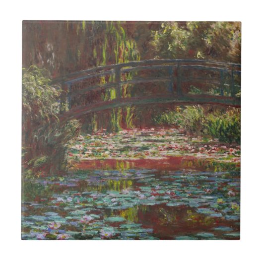 Japanse brug en waterlilies van Claude Monet Tegeltje (Voorkant)