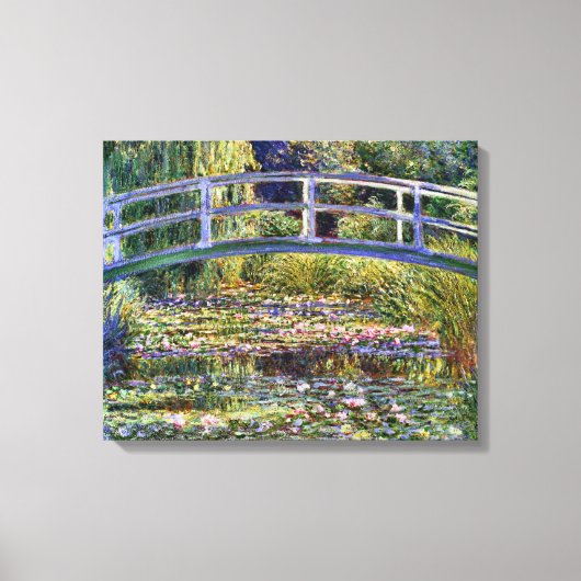 Japanse Brug en waterLily Pond Canvas Afdruk (Voorkant)