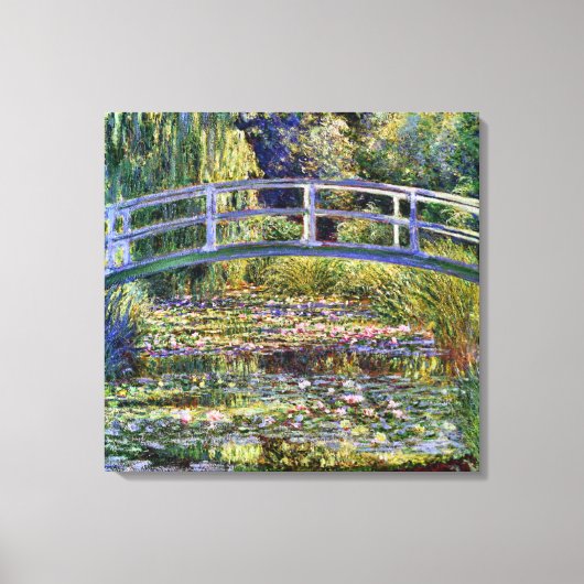 Japanse Brug en waterLily Pond Canvas Afdruk (Voorkant)