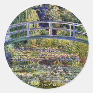 Japanse Brug Monet Fine Art Ronde Sticker