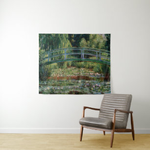 Japanse brug over water Lily Pond door Monet Wandkleed