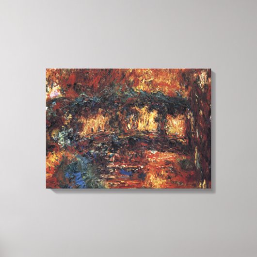 Japanse brug van Claude Monet,  Kunst Canvas Afdruk (Voorkant)