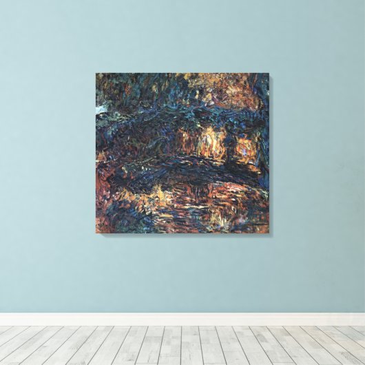 Japanse brug van Claude Monet,  Kunst Canvas Afdruk (Insitu (Houten vloer))