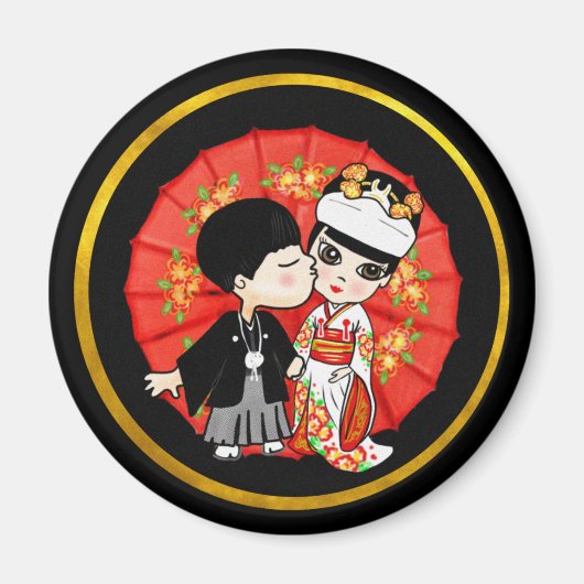 Japanse bruidsbruidegom - Cute Cartoon Kawaii Magneet