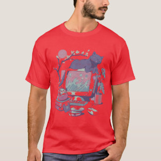 Japanse Bureaublad grappig grappig T-shirt