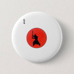Japanse bushido-weg van de aanvoerder ronde button 5,7 cm
