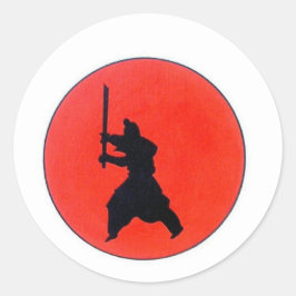 Japanse bushido-weg van de aanvoerder ronde sticker