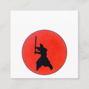 Japanse bushido-weg van de aanvoerder vierkante visitekaartje