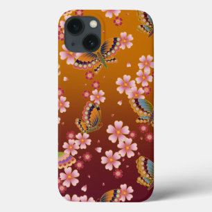 Japanse Butterflies Amid Sakura Blossom Gold Case-Mate iPhone Case