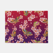 Japanse Butterflies Amid Sakura Blossom Red Deurmat (Voorkant)