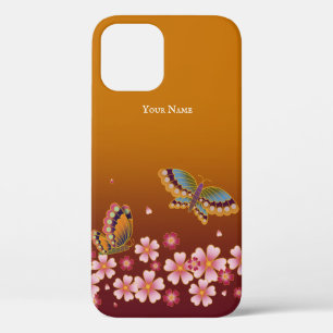 Japanse Butterflies Sakura Blossom gepersonaliseer Case-Mate iPhone Case