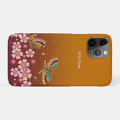 Japanse Butterflies Sakura Blossom gepersonaliseer Case-Mate iPhone Case (Achterkant (horizontaal))