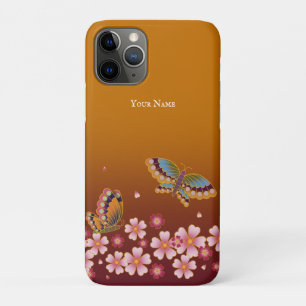 Japanse Butterflies Sakura Blossom gepersonaliseer Case-Mate iPhone Case