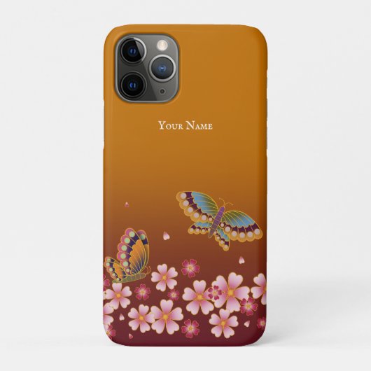 Japanse Butterflies Sakura Blossom gepersonaliseer Case-Mate iPhone Case (Achterkant)