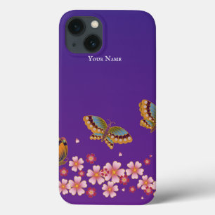 Japanse Butterflies Sakura Blossom gepersonaliseer Case-Mate iPhone Case