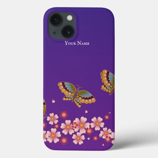 Japanse Butterflies Sakura Blossom gepersonaliseer Case-Mate iPhone Case (Achterkant)