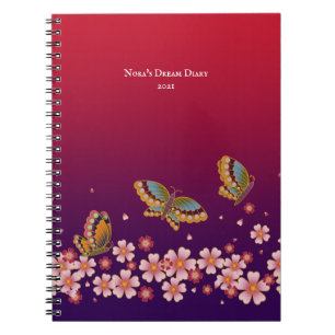Japanse Butterflies Sakura Blossom gepersonaliseer Notitieboek