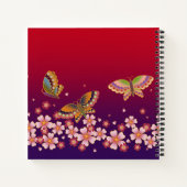 Japanse Butterflies Sakura Blossom gepersonaliseer Notitieboek (Achterkant)