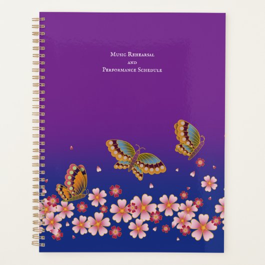 Japanse Butterflies Sakura Blossom gepersonaliseer Planner (Voorkant)