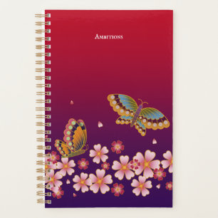 Japanse Butterflies Sakura Blossom gepersonaliseer Planner
