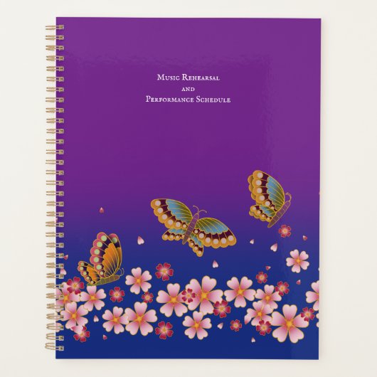 Japanse Butterflies Sakura Blossom gepersonaliseer Planner (Voorkant)