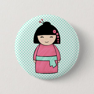 Japanse Button Kokeshi Doll