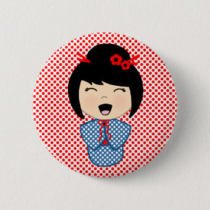 Japanse Button Kokeshi Doll