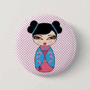 Japanse Button Kokeshi Doll