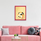 Japanse Calico-kat, Hanabusa Itchō Canvas Afdruk (Insitu (Woonkamer))