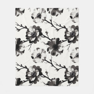 Japanse camelia's fleece deken