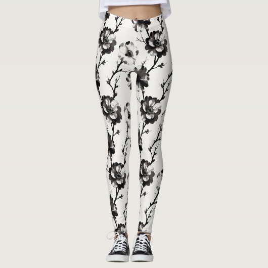 Japanse camelia's leggings (Voorkant)