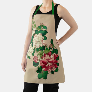  Japanse Camellias. Diep roze op beige Schort