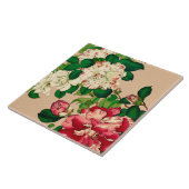  Japanse Camellias. Diep roze op beige Tegeltje (Zijkant)