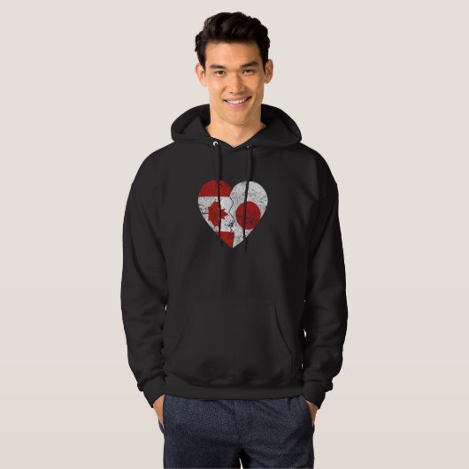 Japanse Canadese vlaggen Hart Canada Japan Roots V Hoodie (Voorkant volledig)