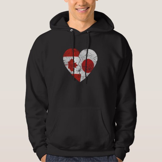 Japanse Canadese vlaggen Hart Canada Japan Roots V Hoodie (Voorkant)