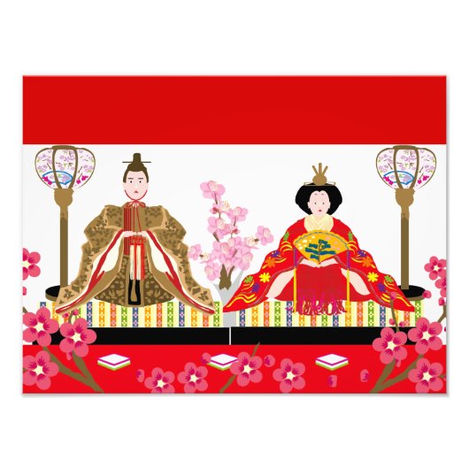 Japanse charme∣hina poppen – viering van meisjes' foto afdruk (Voorkant)