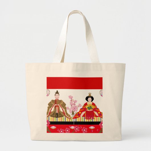 Japanse charme∣hina poppen – viering van meisjes' grote tote bag (Voorkant)