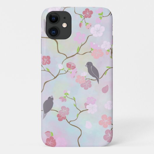 Japanse Cherry Blossom & Birds | iPhone Case (Achterkant)
