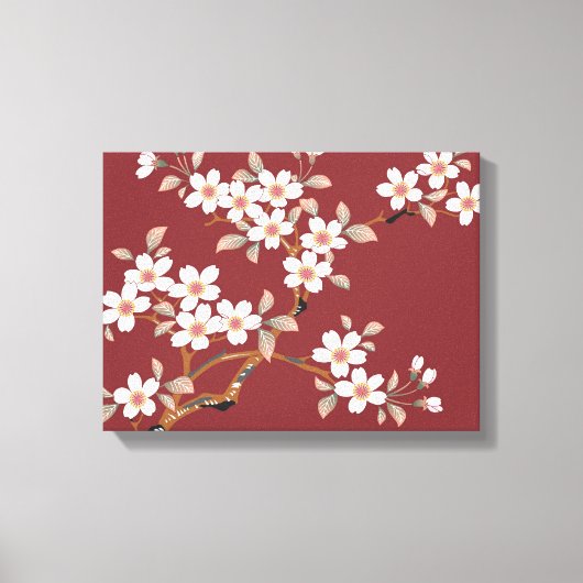 Japanse Cherry Blossom Canvas Afdruk (Voorkant)