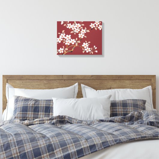 Japanse Cherry Blossom Canvas Afdruk (Insitu (Slaapkamer))