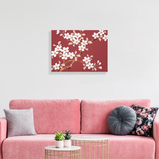 Japanse Cherry Blossom Canvas Afdruk (Insitu (Woonkamer))