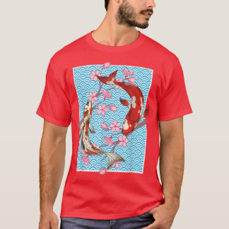 Japanse Cherry Blossom Carp Fish Lover Sakura Koi T-shirt