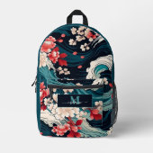 Japanse Cherry Blossom Custom Monogram Naam Bedrukte Rugzak (Voorkant)