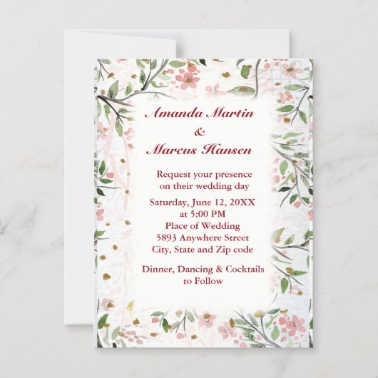 Japanse Cherry Blossom Flowers Magnetische Uitnodiging (Voorkant)