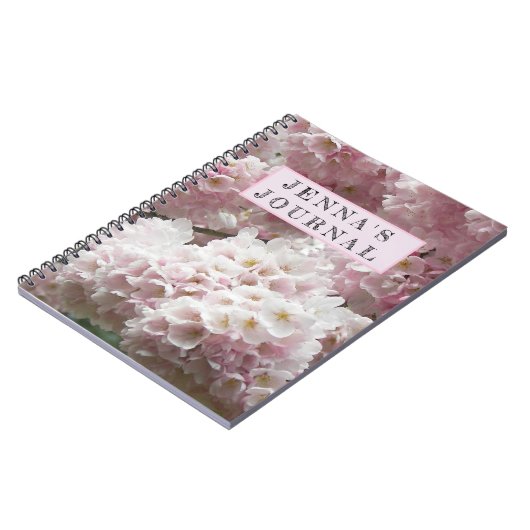 Japanse Cherry Blossom - gepersonaliseerde Floral Notitieboek (Linkerzijde)