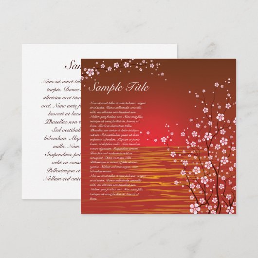 Japanse Cherry Blossom Invitation 02 Kaart (Voorkant / Achterkant)