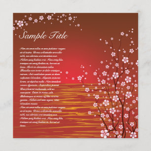 Japanse Cherry Blossom Invitation 02 Kaart