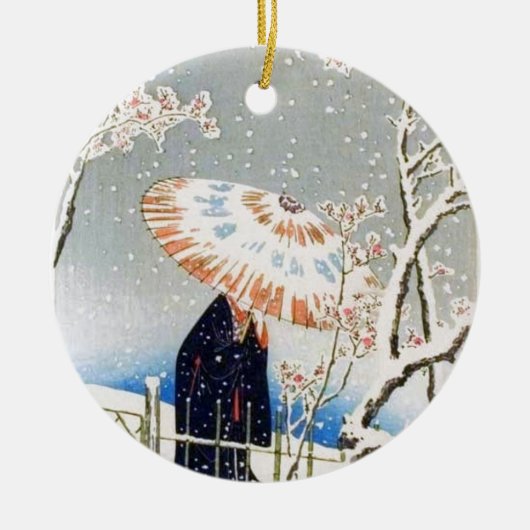 Japanse Cherry Blossom Keramisch Ornament (Voorkant)